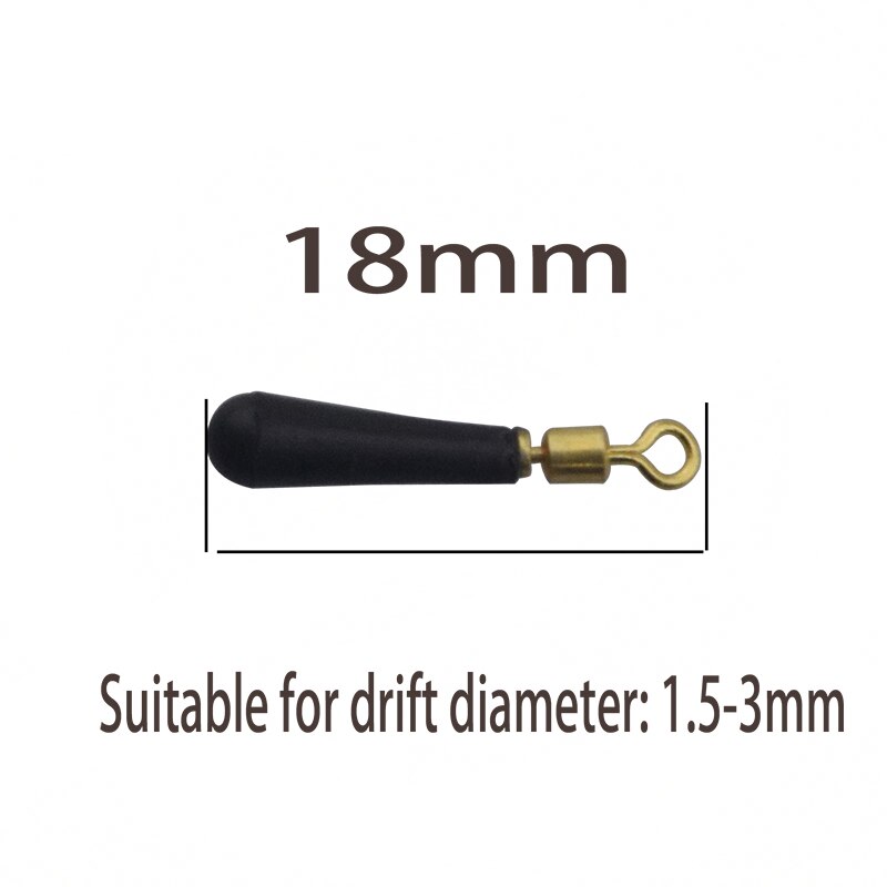10 st/lot drift fiske flöten säte koppar huvud gummi bobber för led fiske flöte rotation boj säte tillbehör: 18mm