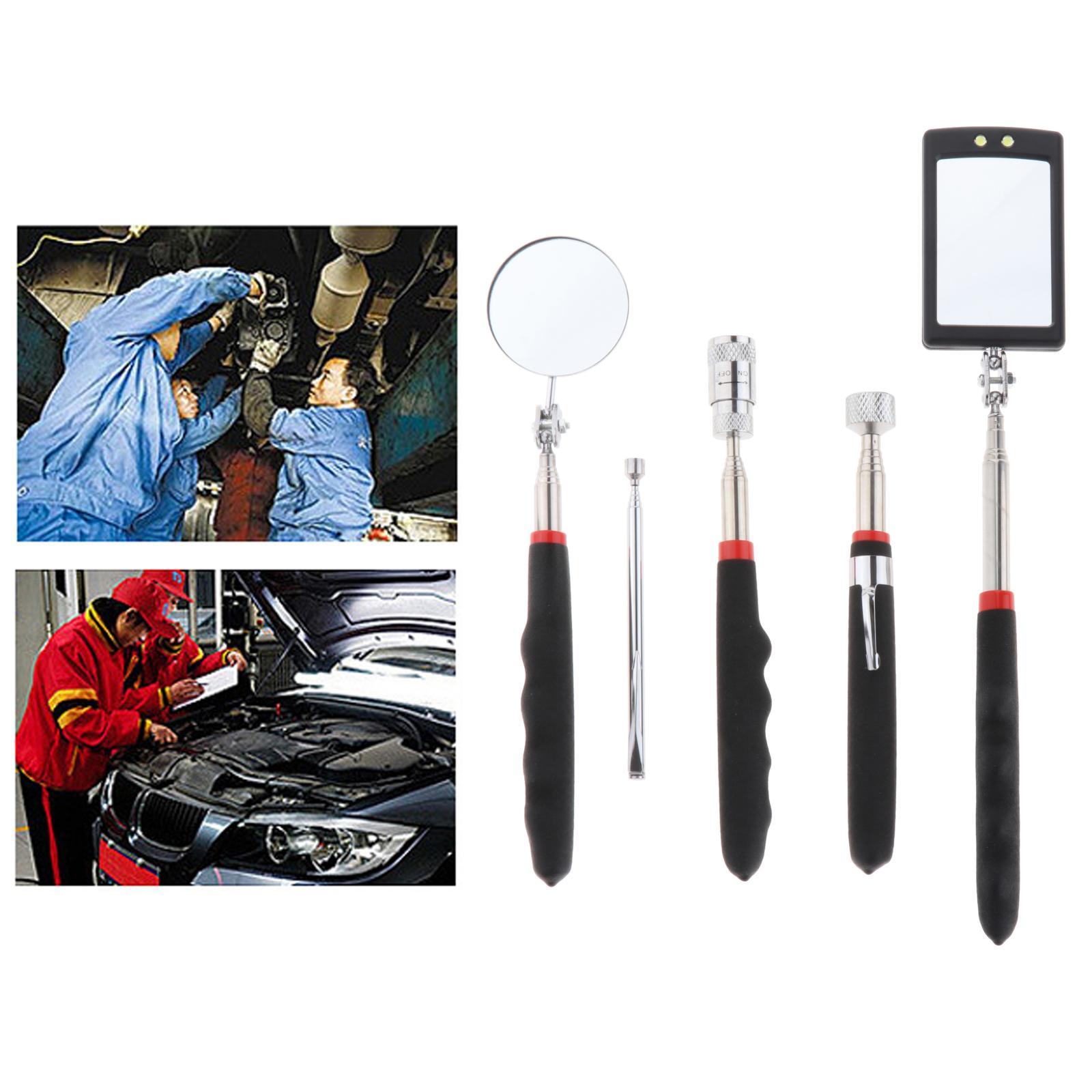 Magnetic Telescoping Pickup Tool Set with Magnetic Suction Rod Fits for Car Maintenance: 5 Pieces 