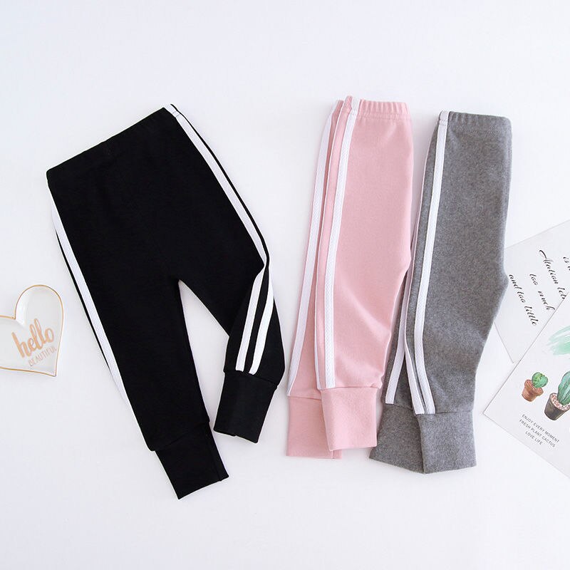 Streep Broek Baby Meisje Lente Beweging Peuter Algehele Broek Decoratie Leggings Zachte Losse Comfortabele Kids Kleding