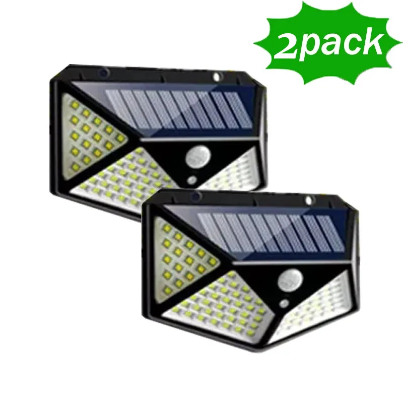 100 LED-wandlamp op zonne-energie met bewegingssensor LED-verlichting voor gebruik binnenshuis Automatische helderheidsaanpassing voor veranda-tuin: WHITE
