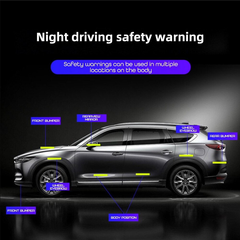 12Pcs/Set Car Reflective Sticker Arrows Pattern Warning Decals For Motorcycle Auto Tail Bar Bumper Safety Car Decor Accessories