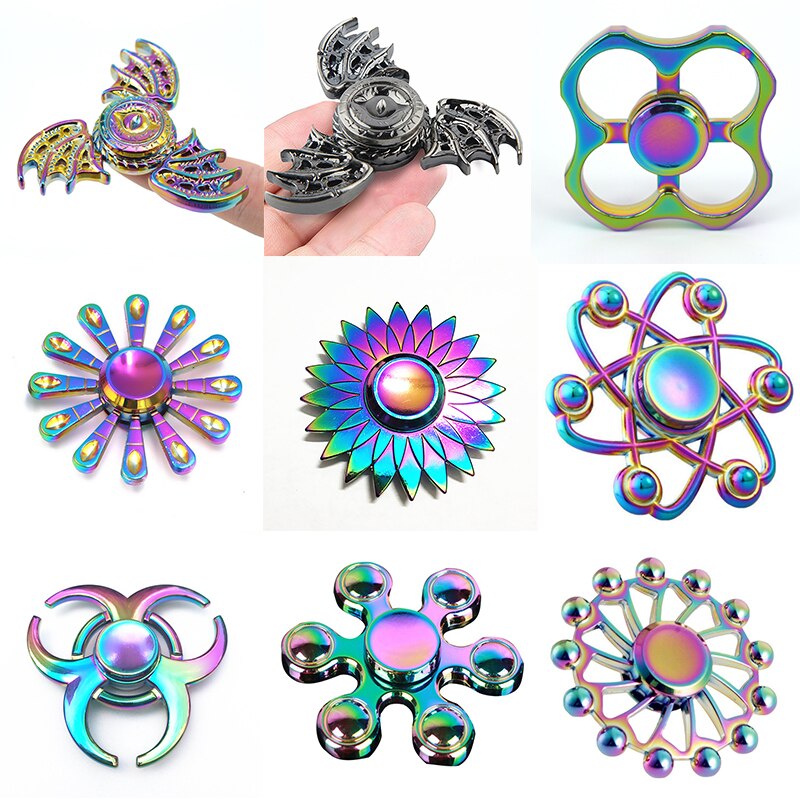 Zinc Alloy Hand Fidget Spinner Fingertip Gyro EDC Finger Spinner For Autism and ADHD Anxiety Stress Peacock Lotus Magic Eye