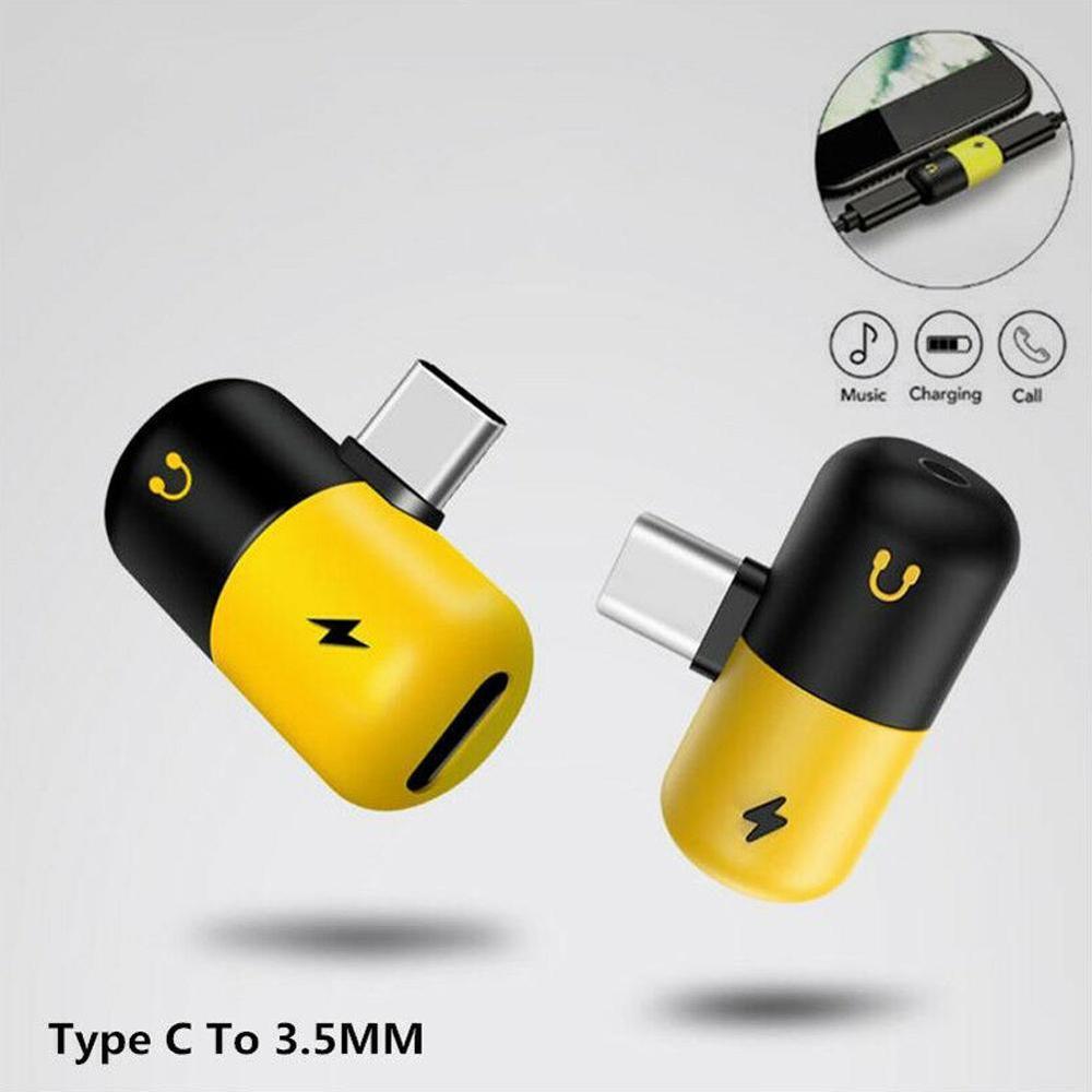 2 In 1 Hoofdtelefoon Audio Adapter Opladen Dual Adapter Splitter Voor Type C Jack Naar Oortelefoon Aux Kabel Connector