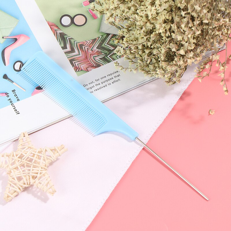 1Pc Hair Combs Hair Salon Dye Comb Separate Parting For Hair Styling Hairdressing Antistatic: Light  Blue