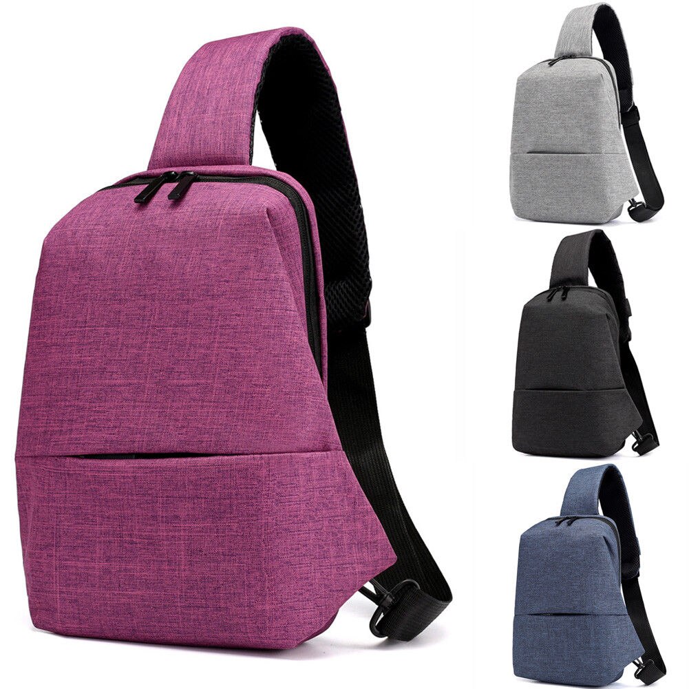 Eenvoudige heren borsttas oxford doek casual effen kleur riem messenger bag draagbare reistas schoudertas