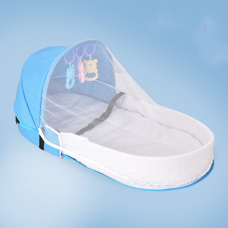 Baby klapp bett reise cradle mit moskitonetz tragbare mobile krippe nest bett infant cradle multi-funktion: Blau