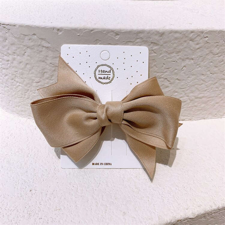 Pinzas para el pelo para bebé, pasador de lazos encantadores para niña, horquilla de punto Vintage Ins, accesorios para el cabello para niños, accesorios para el cabello para: Khaki