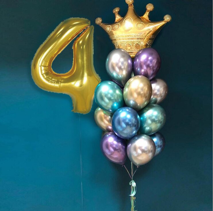 måke krone folie ballonger bursdag dekorasjoner voksen til 1st bursdagsfest ballong prins prinsesse baby tegneserie lue: 4
