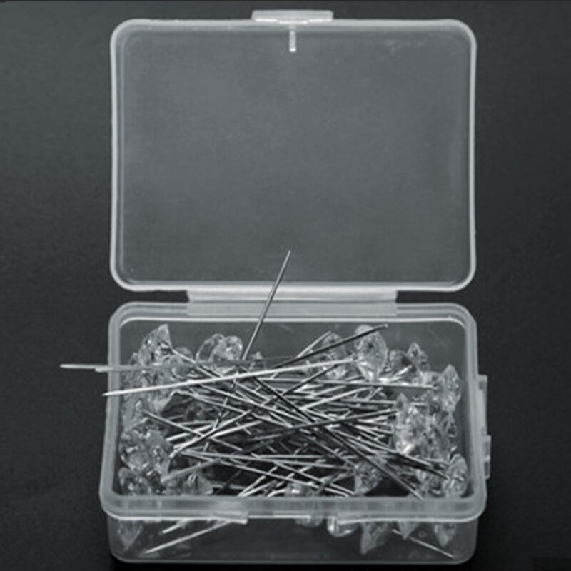 Alfileres de costura con cabeza de diamante de imitación, accesorios de costura, 1 caja, alfileres de encaje, alfileres de ramo de boda, ropa, costura, agujas