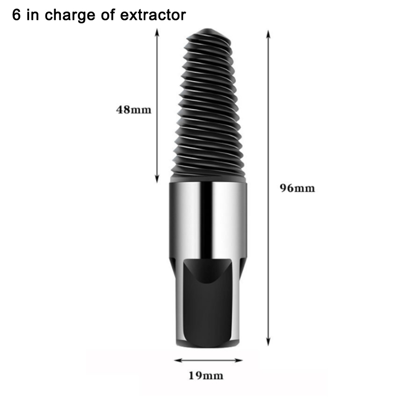 Hardware Double-head Faucet Faucet Valve Screw Extractor Broken Broken Wire Water Pipe Bolt Remover Multi-purpose Household Tool: 6 points extractor