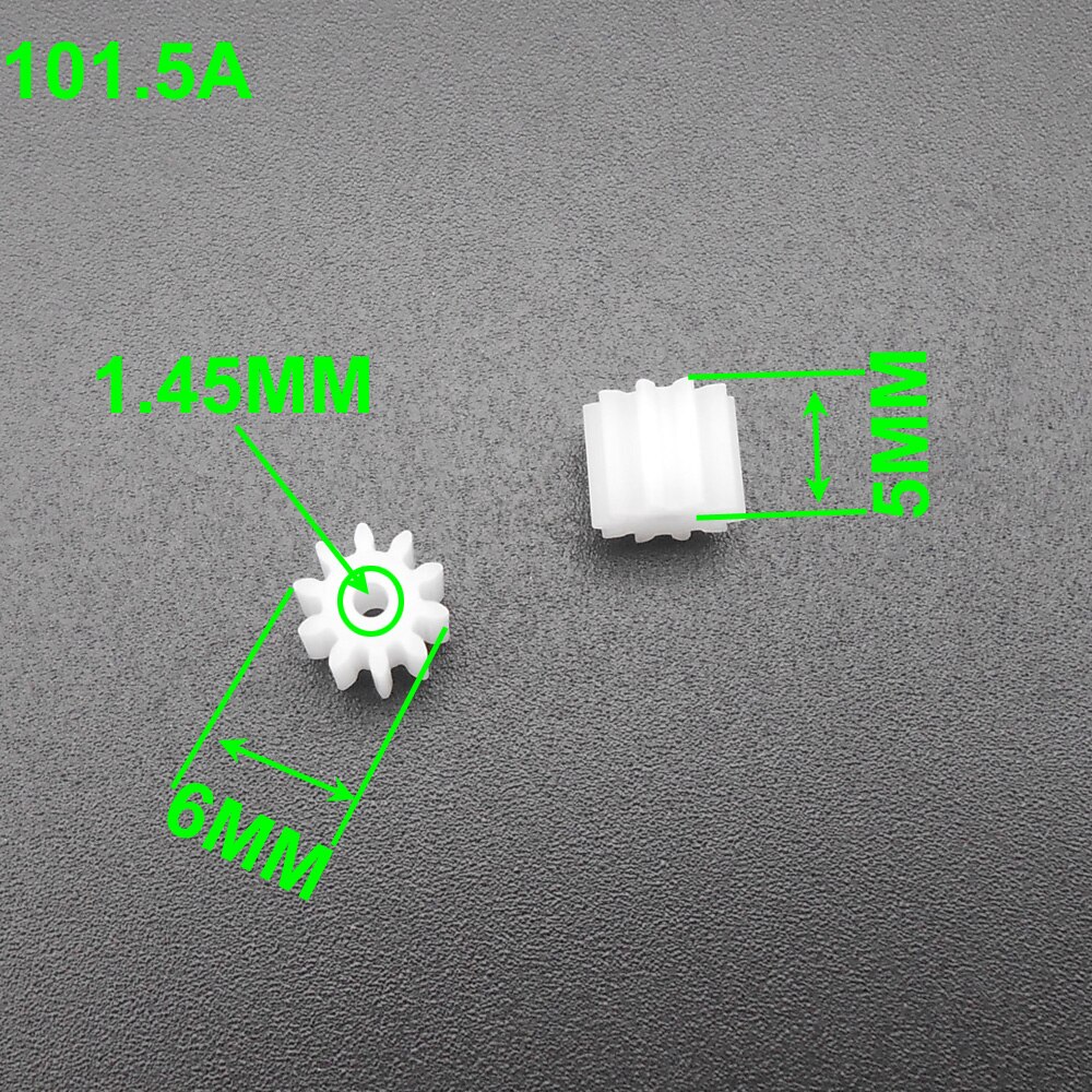 20PCS 0.5M 0.5 Modulus Plastic Spur Gear T=10 Aperture 1.5mm 1.45MM DIY Model Accessories 10 Teeth 5MMX6MM 10T 1.5A 101.5A FD188