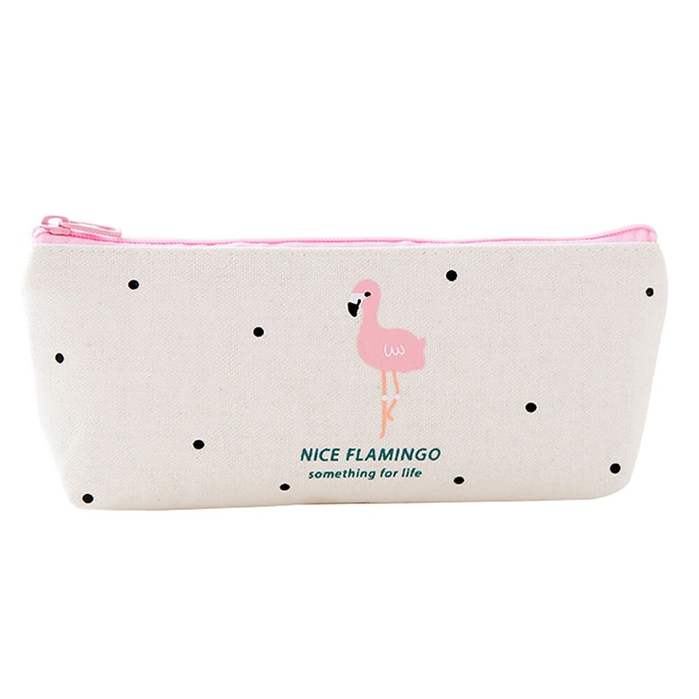 Limit visar 1pc populära rosa tecknade flamingos brevpapper penna pennväska sminkfodral blixtlåspåse skolpapper