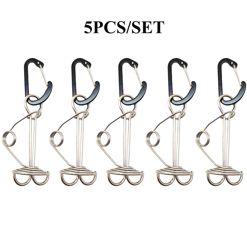 Kołek do pokładu ośmiornicy w kształcie spirali z karabińczykiem, klamry do liny wiatrowej, paliki do namiotu, kołek do deski sprężynowej, 5 szt., 10 szt.: violet