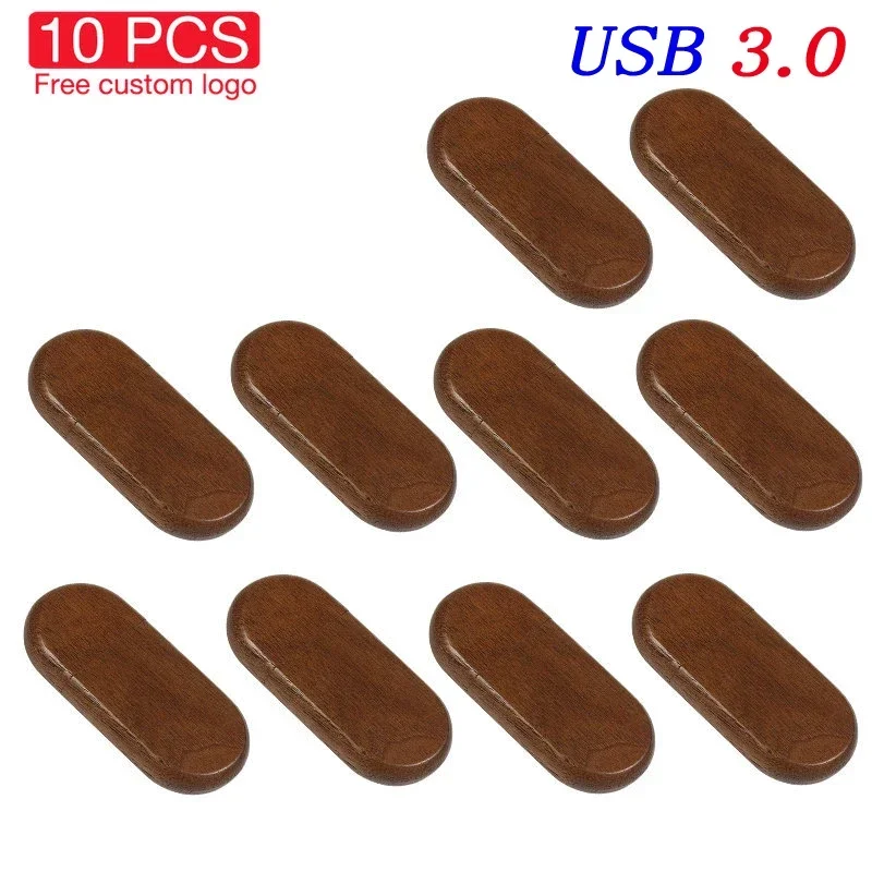 10PCS/Lot Wood USB 3.0 Flash Drive 64GB Pen usb 128GB Pen Drives U Disk 32GB Memory Stick Free LOGO Photography Wedding