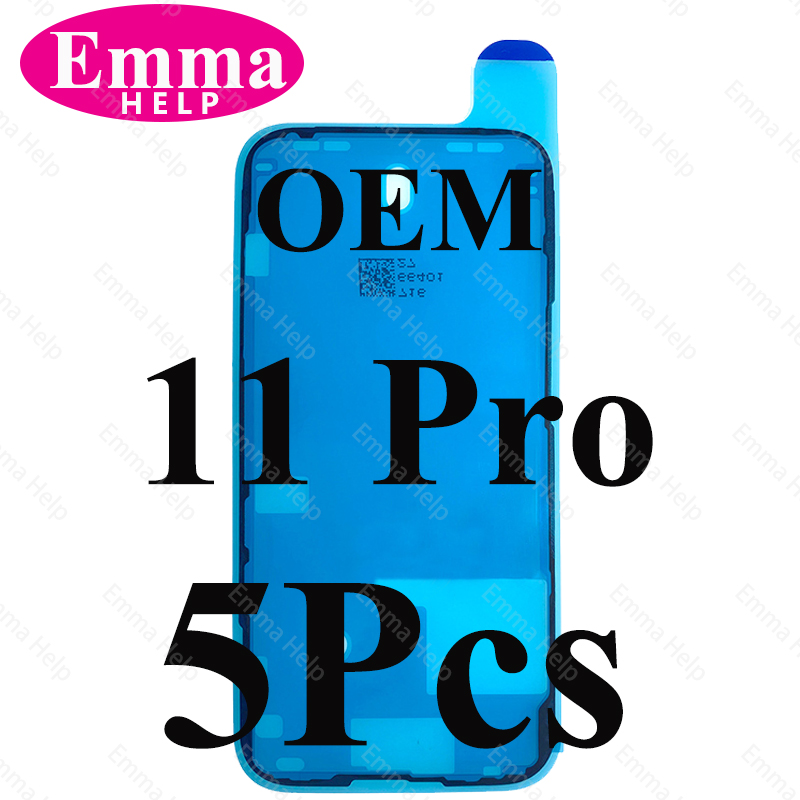 Adhesivo adhesivo impermeable OEM para iPhone 11, 12, 13 Pro Max X XR XS 7 8Plus, pegamento precortado, marco LCD, cinta de pantalla, sello de bisel, 5 uds.: Castaño