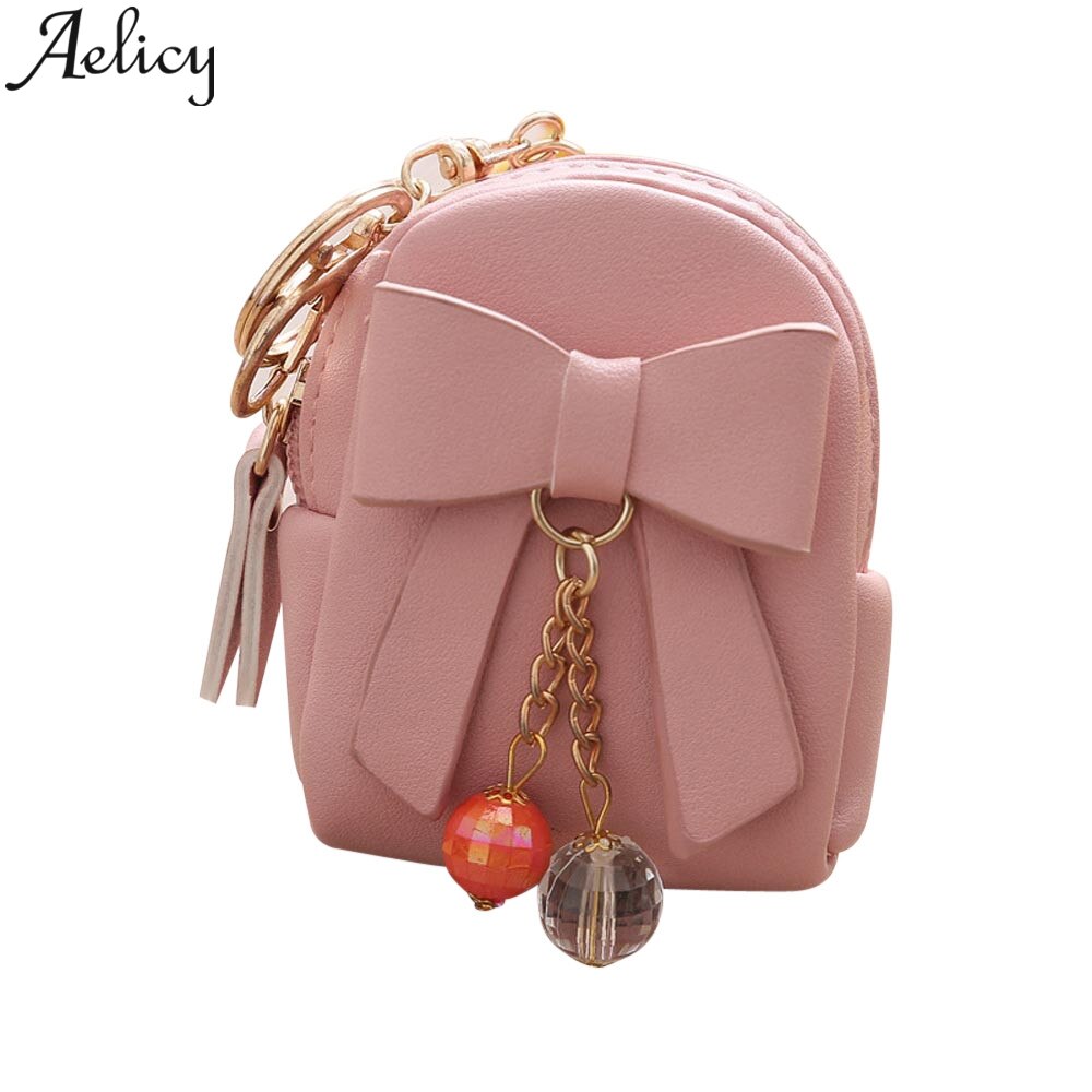 Aelicy Arco Mulheres de Couro Curto Carteira Bolsa Da Moeda Da Carteira Bolsa Saco Titular do Cartão de Crédito Titulares Mini Chaveiro Porta Moedas Com Zíper: PK