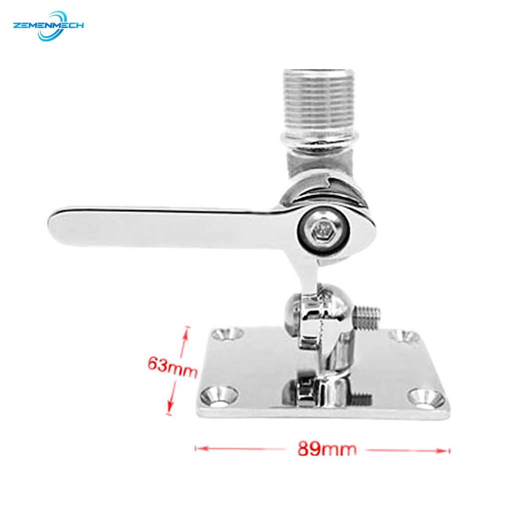 Stainless Steel Marine VHF Antenna Mount Dual Axis Heavy Duty Ratchet Mount Adjustable Base for Boats Rowing Accessories Marine