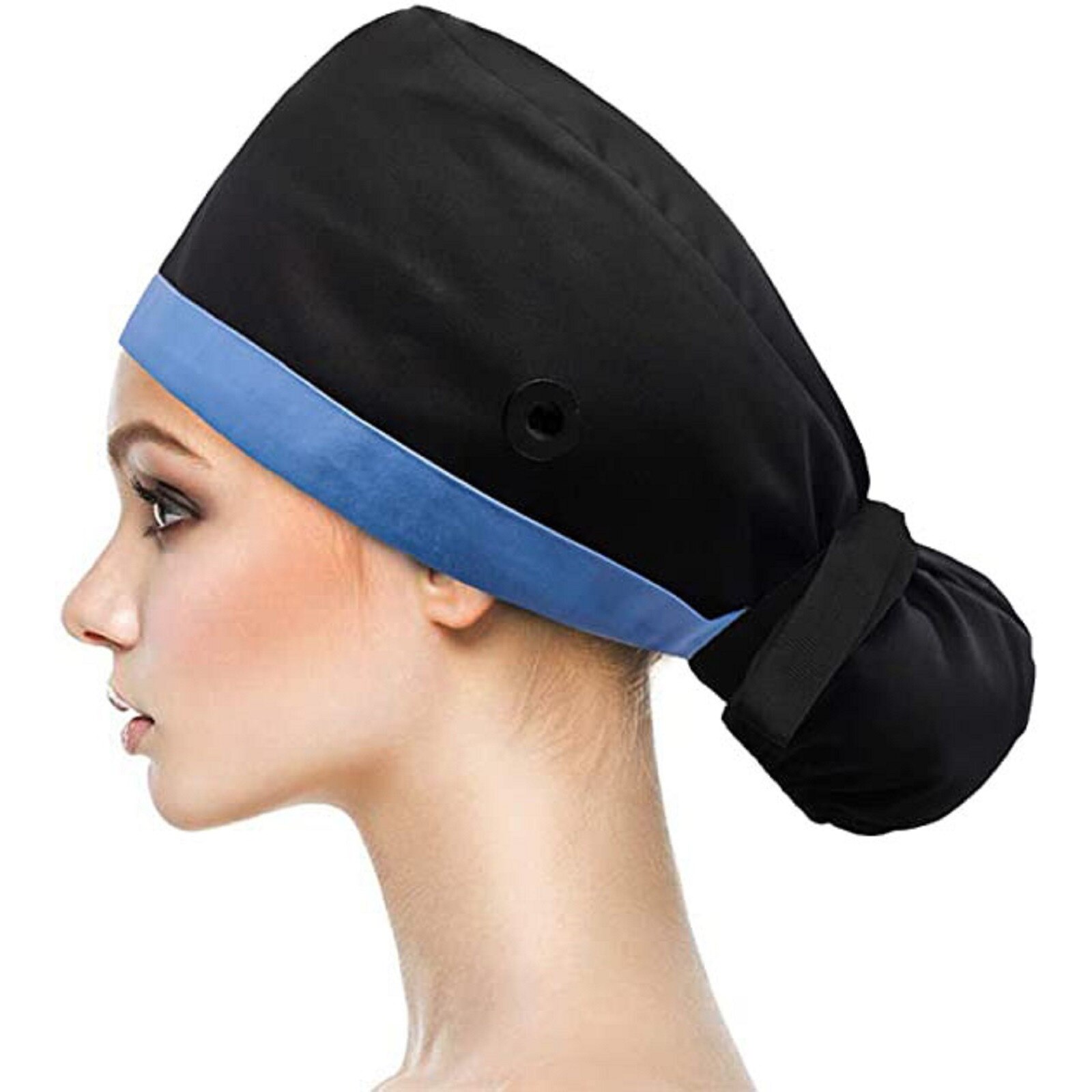 30# Nurse Protection Cap Accessories Unisex Nurse Cap Gorros Quirurgico Capsbutton Adjustable Bouffant Hat Sweatband Ponytail: C