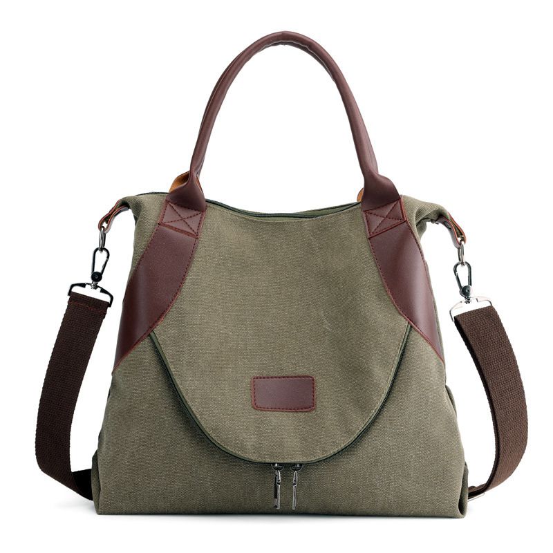 Women Handbags Korean Style Canvas Shoulder Bags Ladies Crossbody Bag For Woman Classic Canvas Hand Bag S2266: Army Green