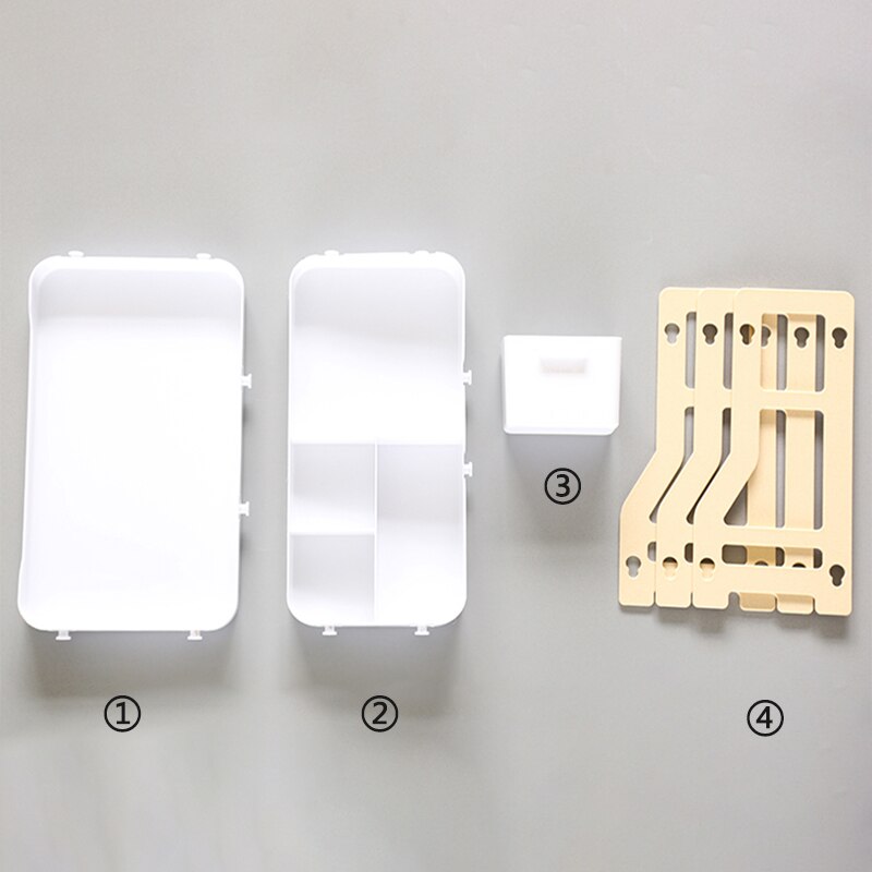 Multifunction Double Layers Stationery Organizer ABS Bookshelf With Pen Holder Desk Storage Rack Box Home Office Supplies