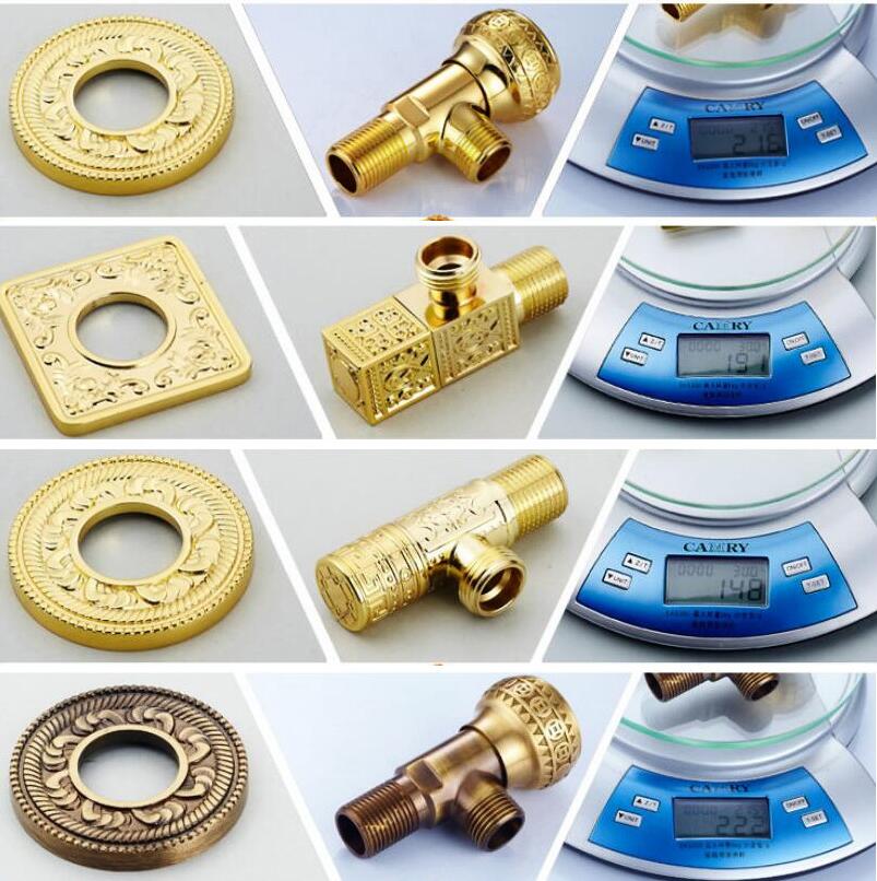 Gouden Hoek Kleppen G1/2x1/2 Keuken Badkamer Accessoires Messing Hoek Valve Voor Wc Wasbak water Afsluiter Wc