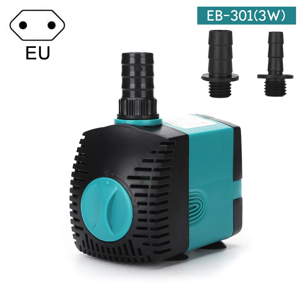 Submersible Water Fountain Pump Aquarium Water Pump Tank Fountain Oxygen Circulation System For Fish In Tank Supplies: EB-301 3W EU