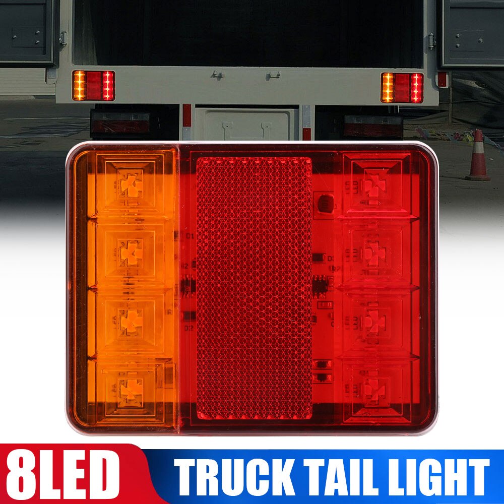 Vehemo 8LED Side Light Truck Pickup Achterlicht Waarschuwingslampje Trailer Camper Rv Rode Waterdichte Truck Lampje Signaal Licht