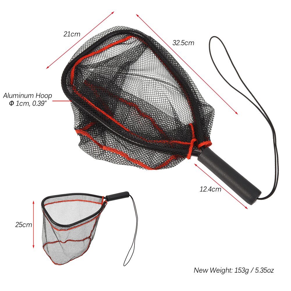 25cm Depth Landing Fishing Nets Catch Aluminum Net Fish Saver Nylon Mesh for Fly Trout Kayak Boating Fishing Gear Redes de pesca