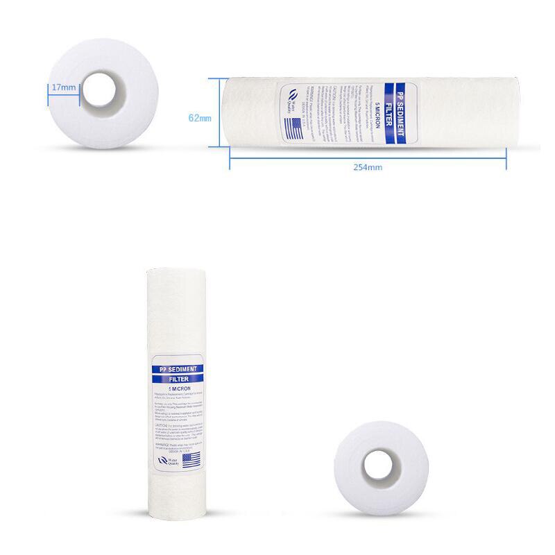 Purificador de agua de 10 pulgadas, 5 micrómetros, cartucho de filtro de agua de sedimentos, sistema de filtro de agua de algodón PP, 4 Uds.
