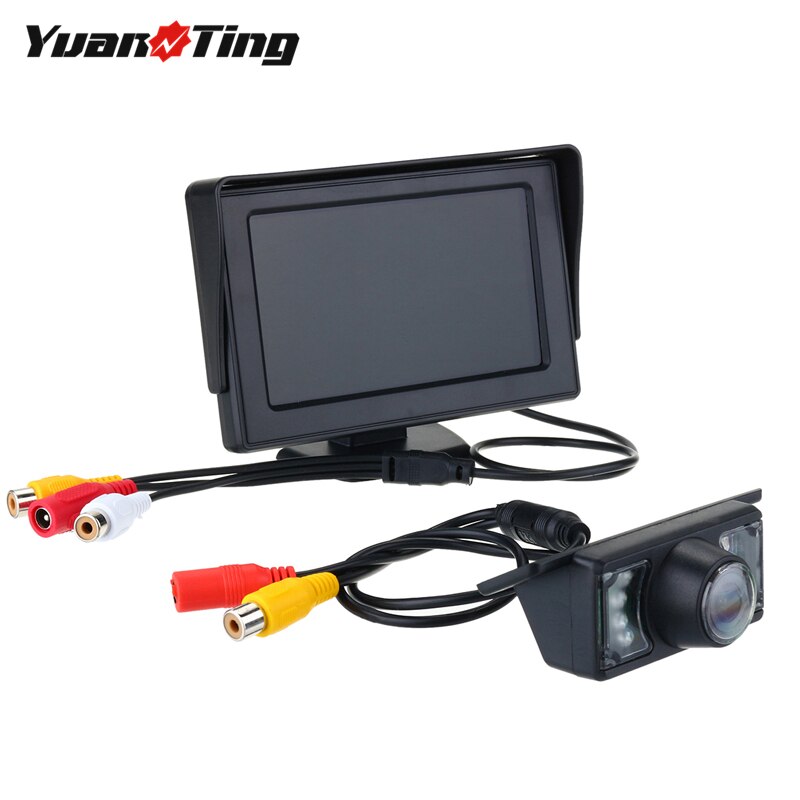 Yuanting Draad 4.3 Inch Scherm Met 7 Ir Led Verlichting Backup Achteruitrijcamera IP68 Waterdicht Nachtzicht Omkeren Systeem voor Auto
