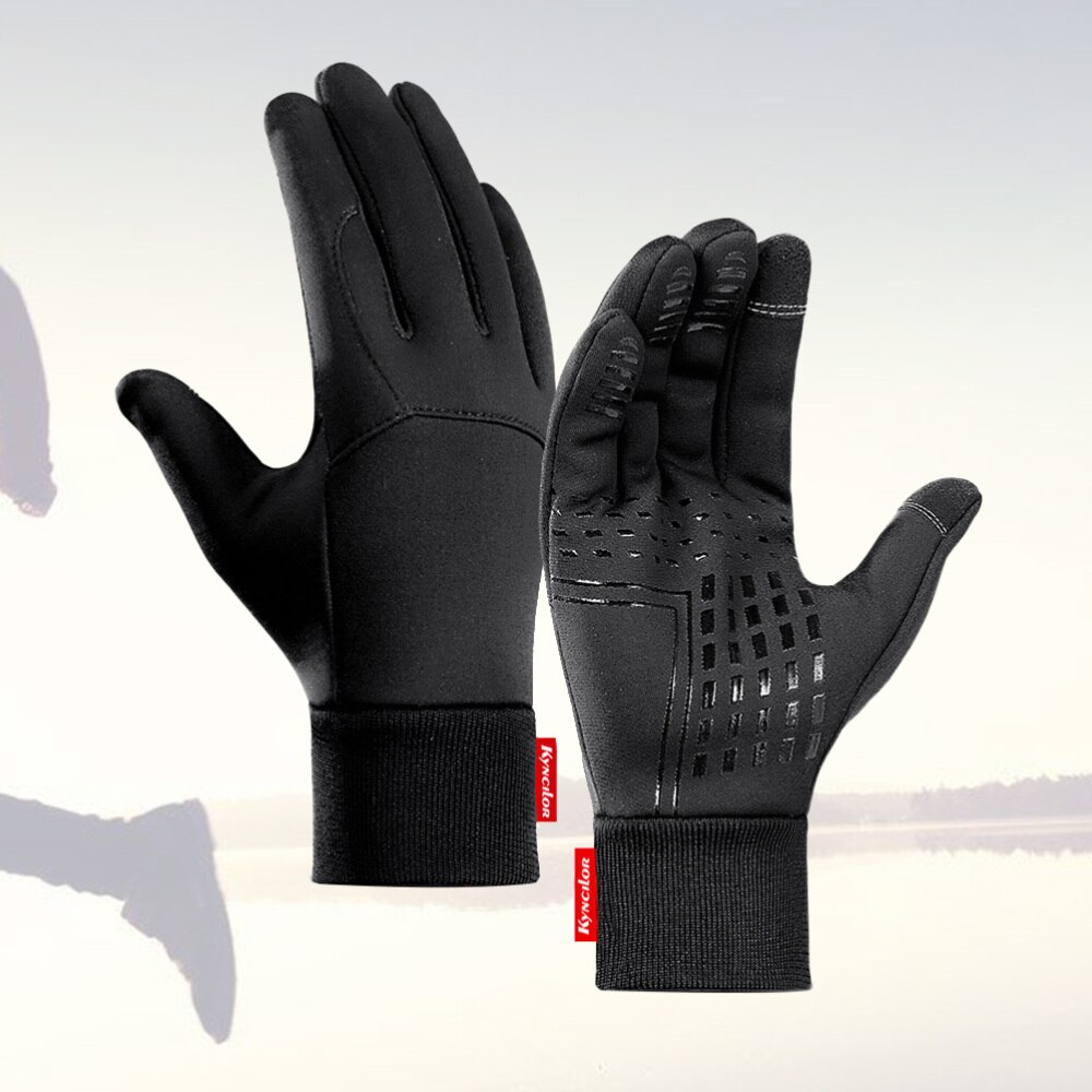Manoplas cálidas impermeables y a prueba de viento para invierno, antideslizantes, con pantalla táctil, para senderismo y Camping, color negro, 1 par: XL