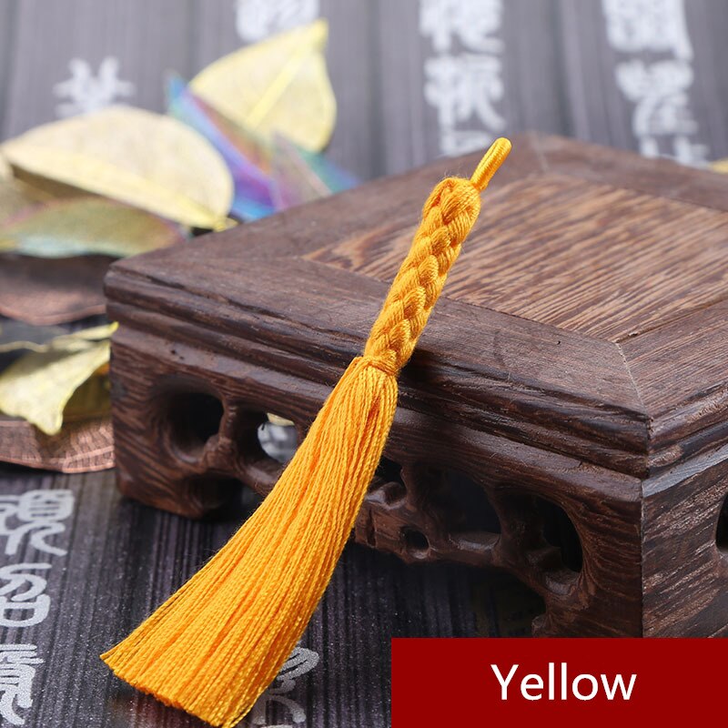 5PCS Mini Hemp Flower Tassel Jewelry Curtain Garments Decorative Accessories DIY Key Cell Phone Bag Fringe Trim Tassels Pendant: Yellow