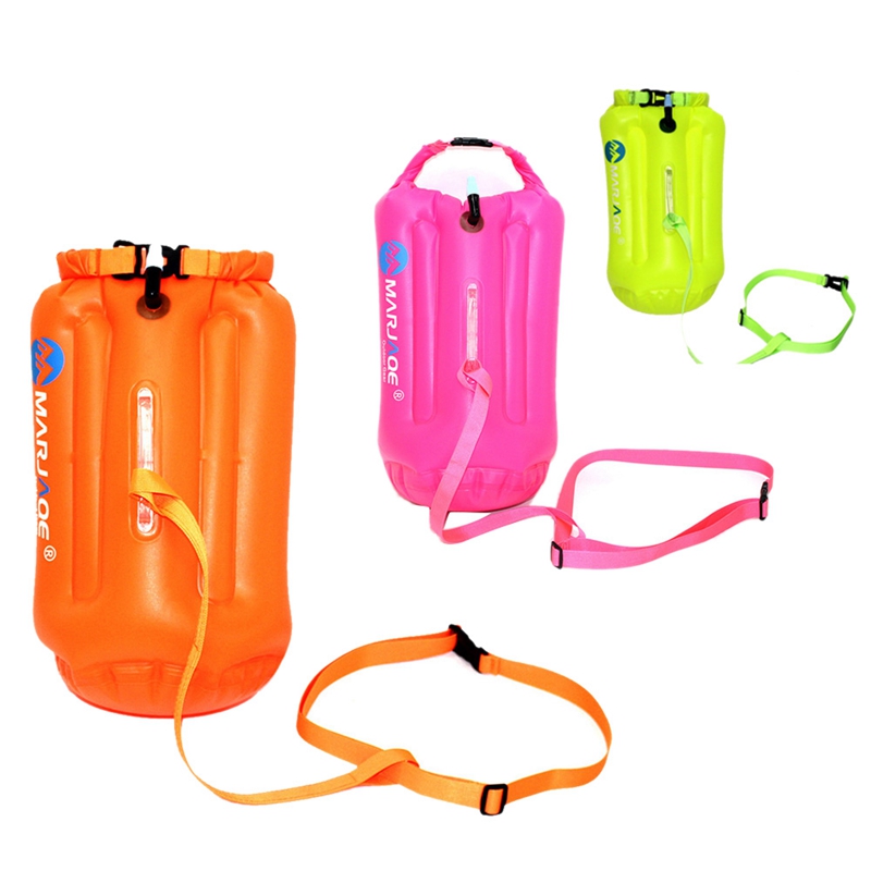 Marjaqe 20L Outdoor Waterproof Air Bag Swimming Buoy Swimming Towing Floating Bag Kayaking Storage Bag Drifting Signal Buoy