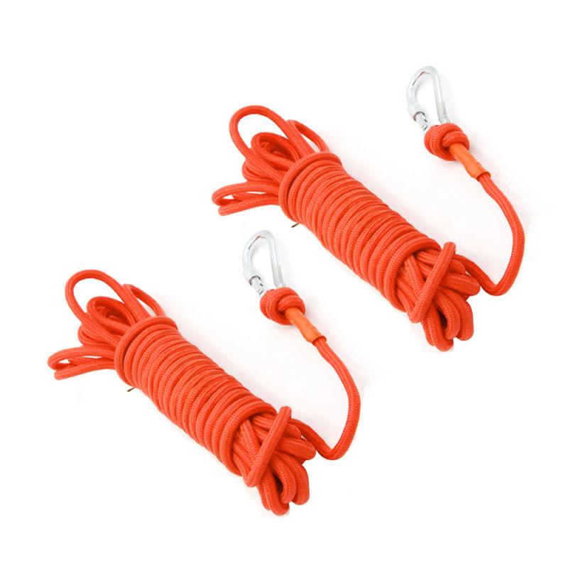 30M Climbing Rope W/ Hooks Outdoor Safety Mountain Rescue Escape Auxiliary Tent Fire Rescue Parachute Rope