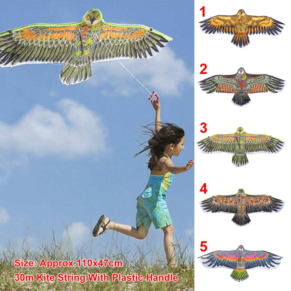 Flat Eagle Kite 30M Kite Lijn Kinderen Vliegende Vogel Vlieger Flow Outdoor Speelgoed Tuin Doek Speelgoed Kinderen