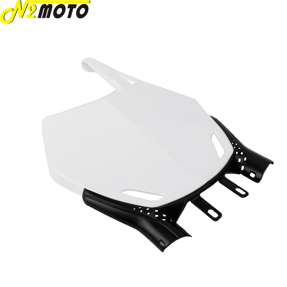 Placa de nombre de número delantero Universal para Motocross, color blanco y negro, para Kawasaki, Suzuki, Yamaha, Honda, CRF, CRE, KLX, KLR, DRZ, WR, YZ, 85, 250, 450