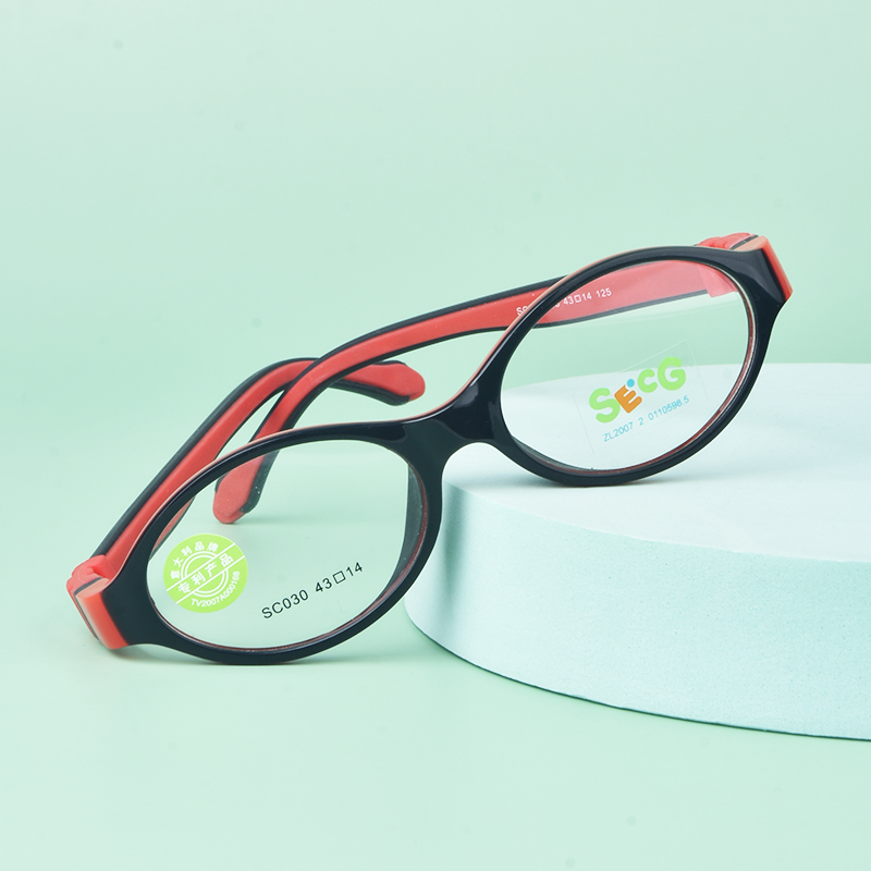 SECG Flexible Soft Kids Optical Frame Toddler Children Round Myopia Glasses for Sight Spectacle Frames Silicone No Screw Gafas