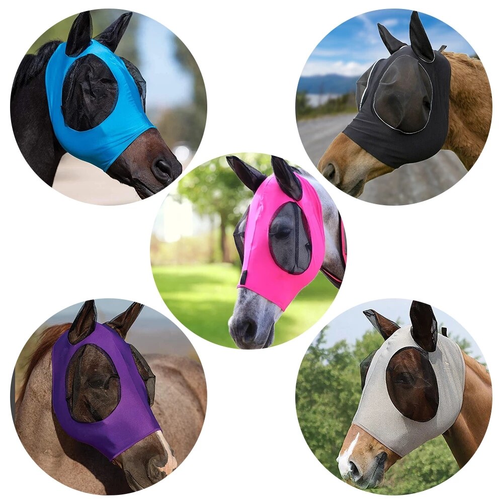 2 Stuks Zomer Anti-Muggen Horse Cover Anti-Muggen Paard Care Producten Paard Oog Oor Beschermhoes Paard kap Dierbenodigdheden