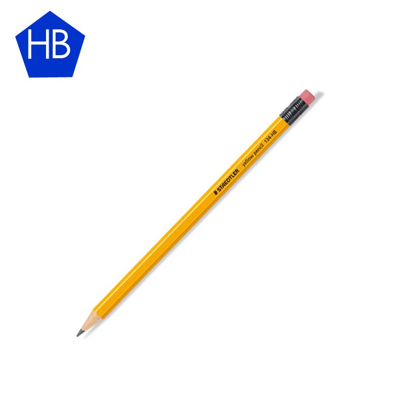 2pcs STAEDTLER Yellow Wood Pencil + Rubber Yellow Rod Classic Pencil 134 HB/2B