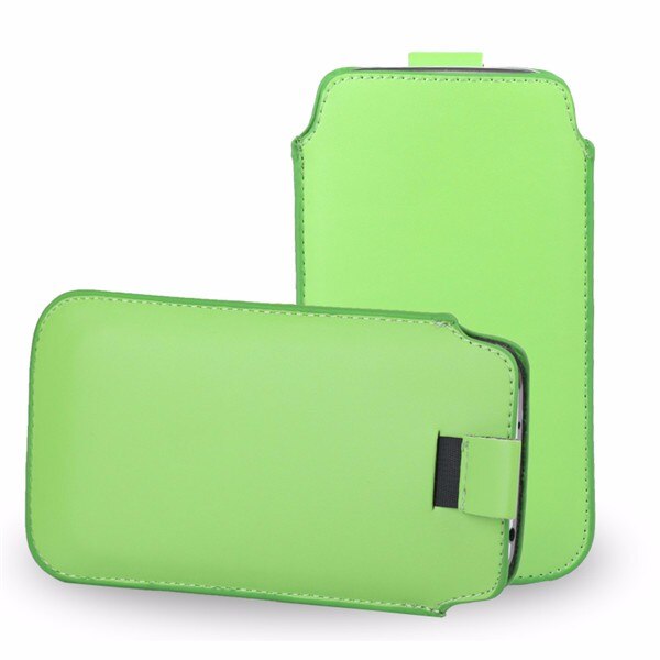 Per iPhone 5 S 5 SE 5SE 5C Caso Universale Pull Tab DELL'UNITÀ di elaborazione Del Sacchetto di Cuoio Sacchetti Del Telefono Caso Per Apple iPhone SE 5 5 S 5SE 5C c di Protezione: green