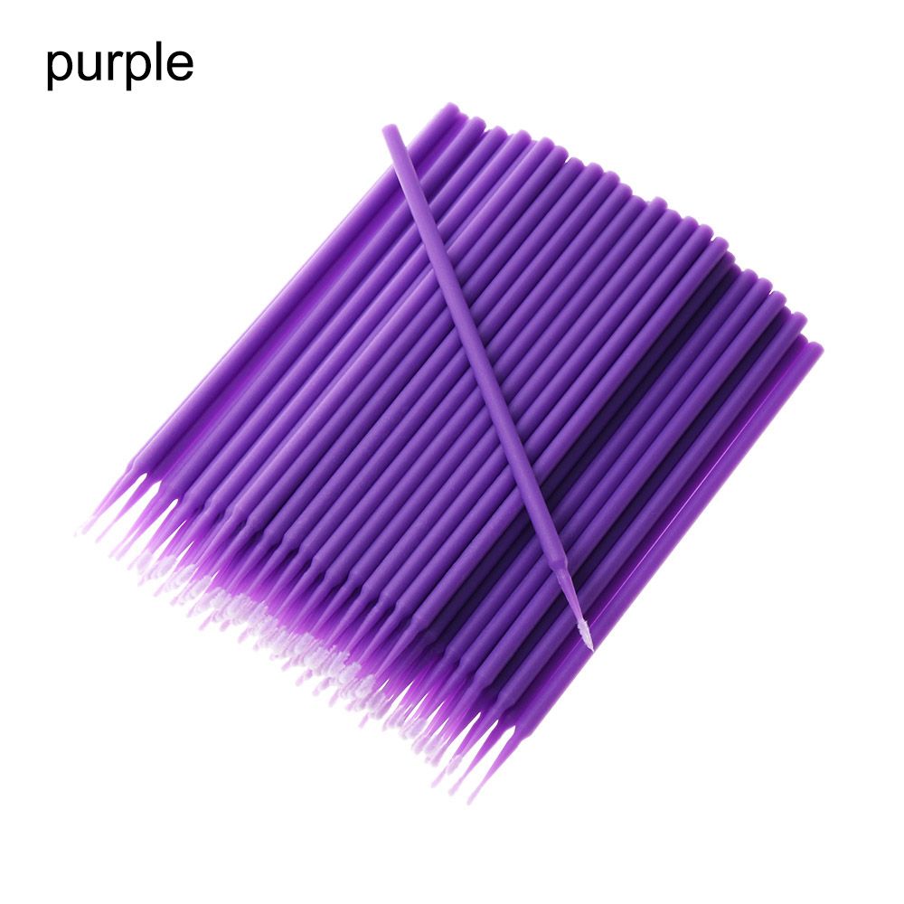 100 Stks/partij Auto Mini Hoofd Borstels Verf Touch-Up Up Verf Micro Borstel Tips Auto Onderdelen Hoofd Mini Spray auto Applicator Stick: purple