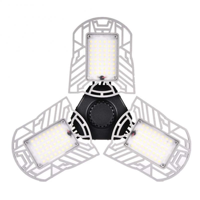 Droship  e26 led garage loftslamper vandtæt 80w led trilight deformation high bay belysning industriel lampe værkstedslys: Hvid