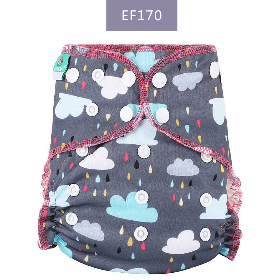 Elinfant Super Soft Baby Hybird A12 Cloth Diaper Waterproof Washable Adjustable Double Strength Suction Fit All 3kg~15kg Baby: EF170-cloth diaper