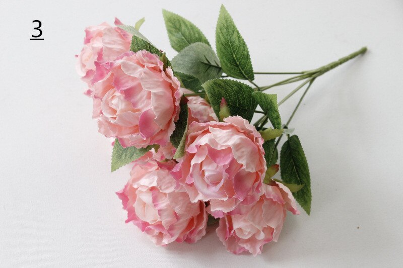 Kunstmatige Boeket Peony Rose Zijde Bruid Boeket Decor Bruiloft Slaapkamer Thuis Bloem Muur Materialen Valentijnsdag: 3