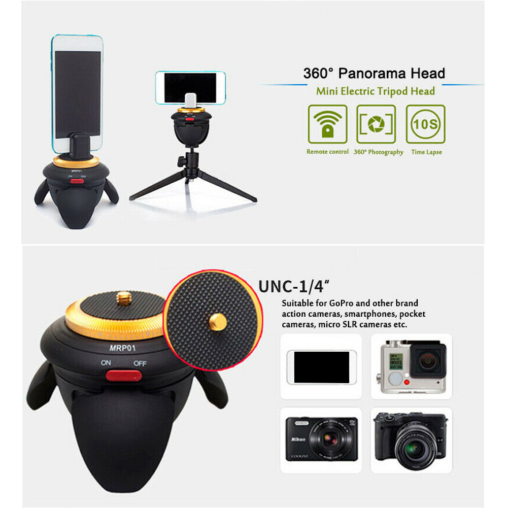 Time Lapse Mobilephone 360 Rotation Holder Tripod Head Camera Accessories Electric Panorama Adjustable Desktop Mount Univeral