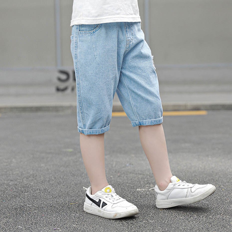 Jean déchiré pour garçons trou enfants jean court pour garçon décontracté enfants jean pour garçons été enfants vêtements de jean