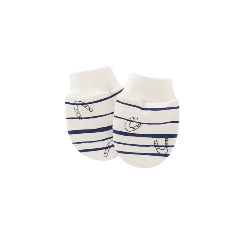 Baby Anti Krassen Katoenen Handschoenen + Oren Hoed + Voet Cover Set Wanten Sokken Beanie A2UB