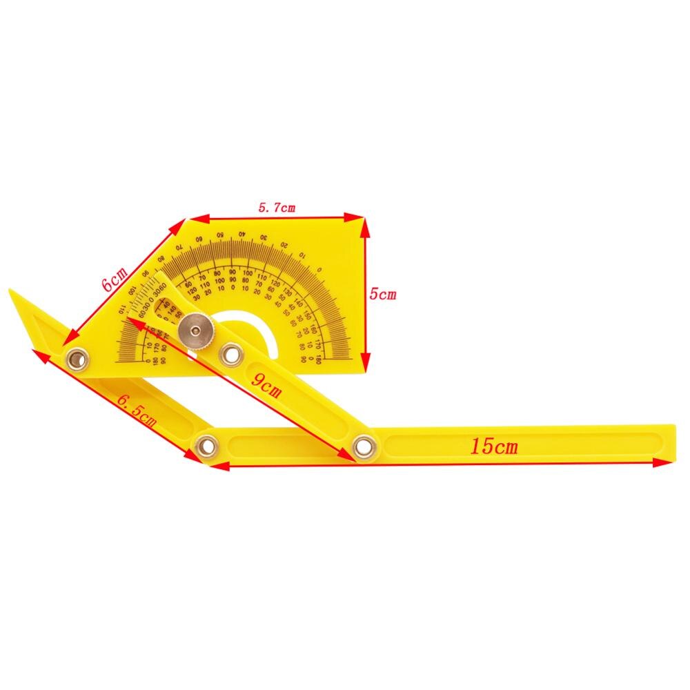 1 pcs Yellow Angle Ruler Angle Ruler 180 Degree Ruler Woodworking Ruler Foldable Easy To Carry Convenient For Angle Measurement: Default Title