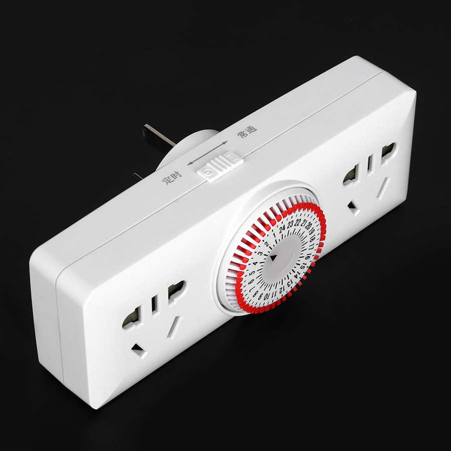 sockets electrical sockets switches 24 Hour Dual Plug-in Mechanical Electrical Plug Program Switch Outlet Timer