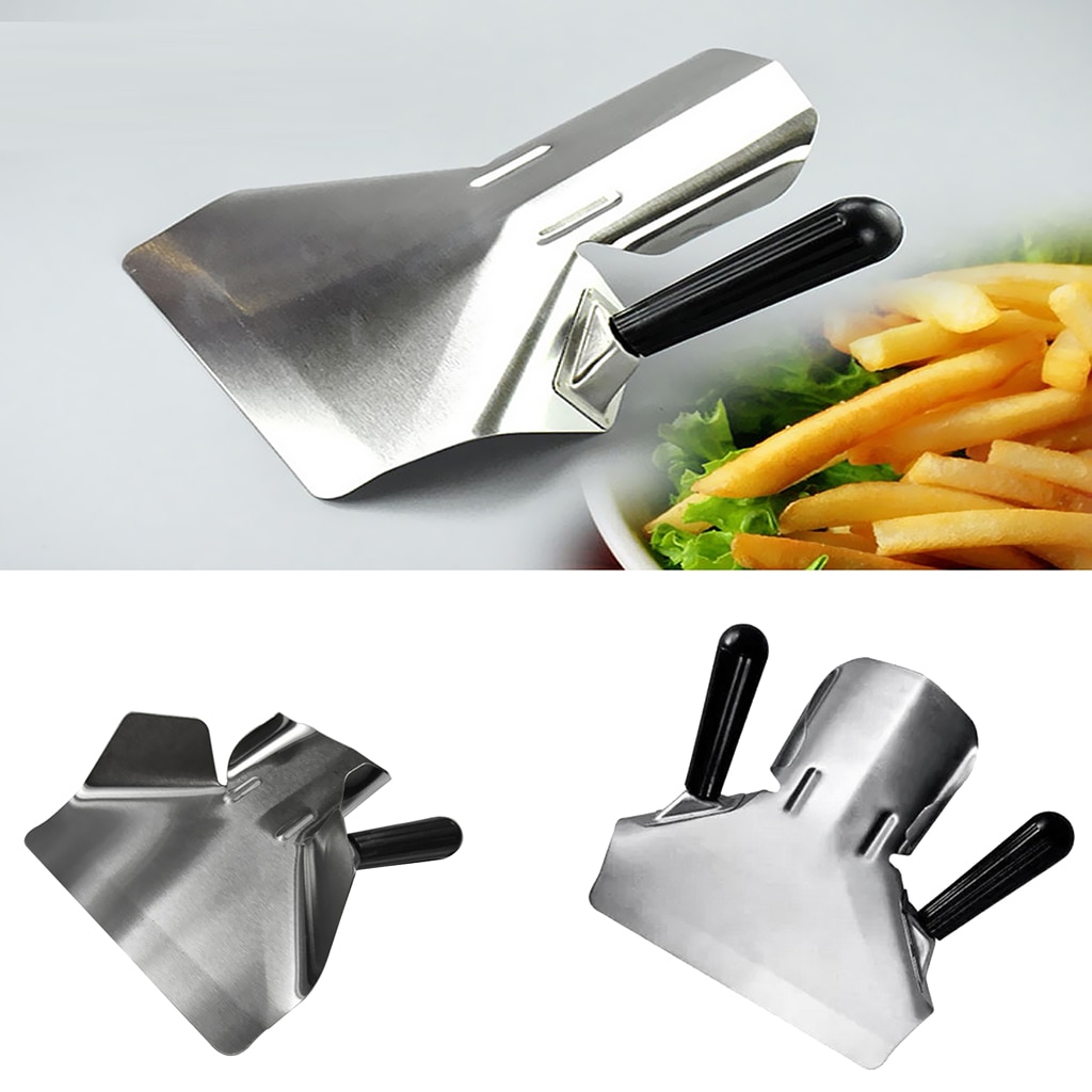 Rostfritt stål chips skopa mat pommes frites spade stek skopa 2 typer